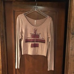 Free People Long Sleeve Cropped Shirt